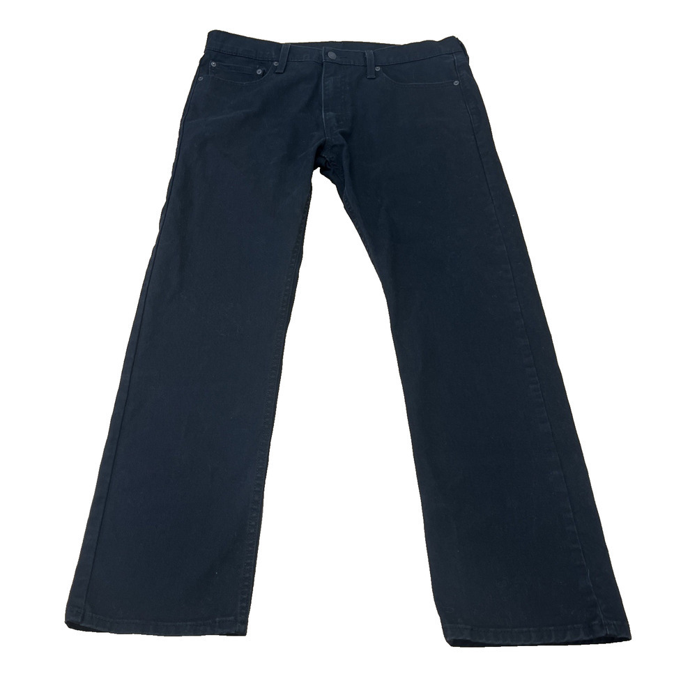 Levis 513 Jeans Mens 36x32 (36X31) Black Slim Fit Straight Dark Wash Denim Pants